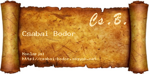 Csabai Bodor névjegykártya